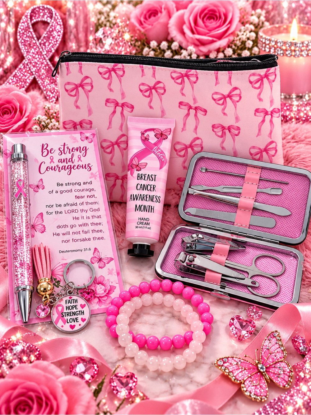 **BUY NOW** Pink Breast Cancer Awareness Gift Set (7 Pieces)
